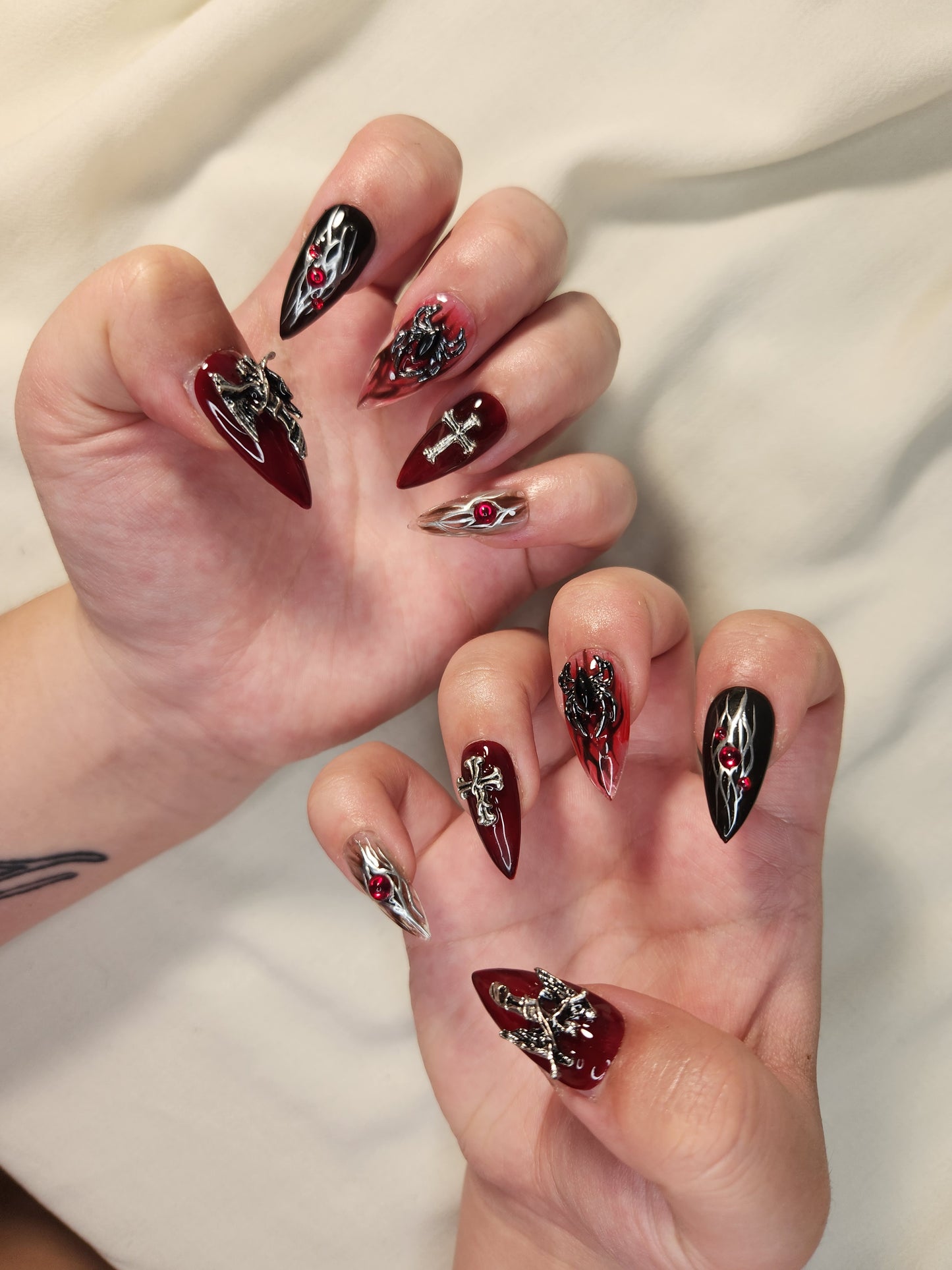 Silver Flame - Gothic Nails