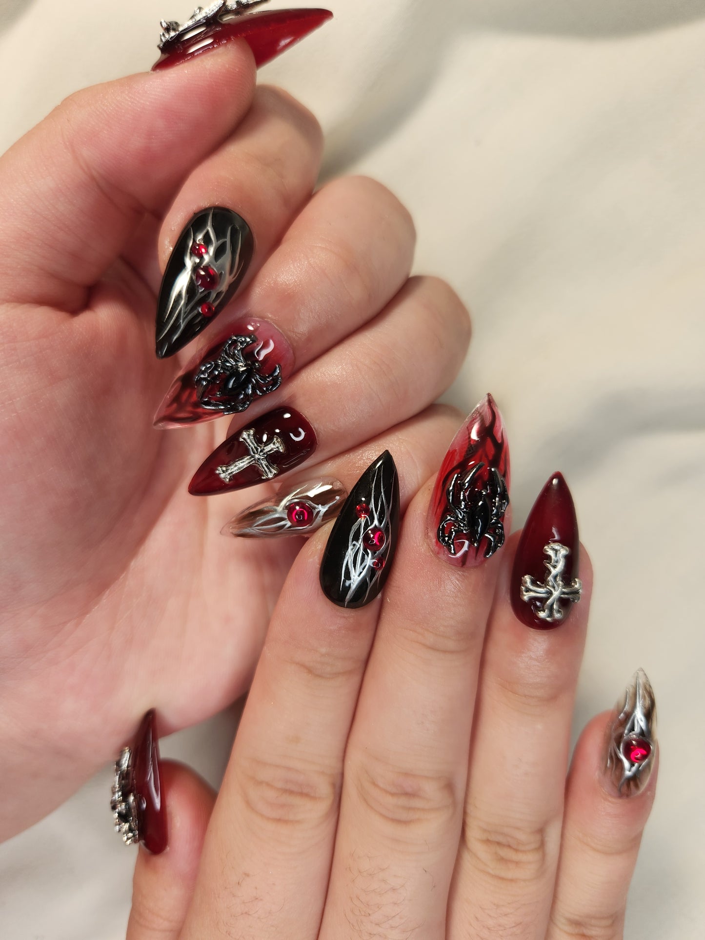 Silver Flame - Gothic Nails